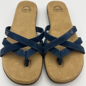VTG GH Bass Co Sunjuns “Sharon” Sandals.  Blue Suede.  Size 7M